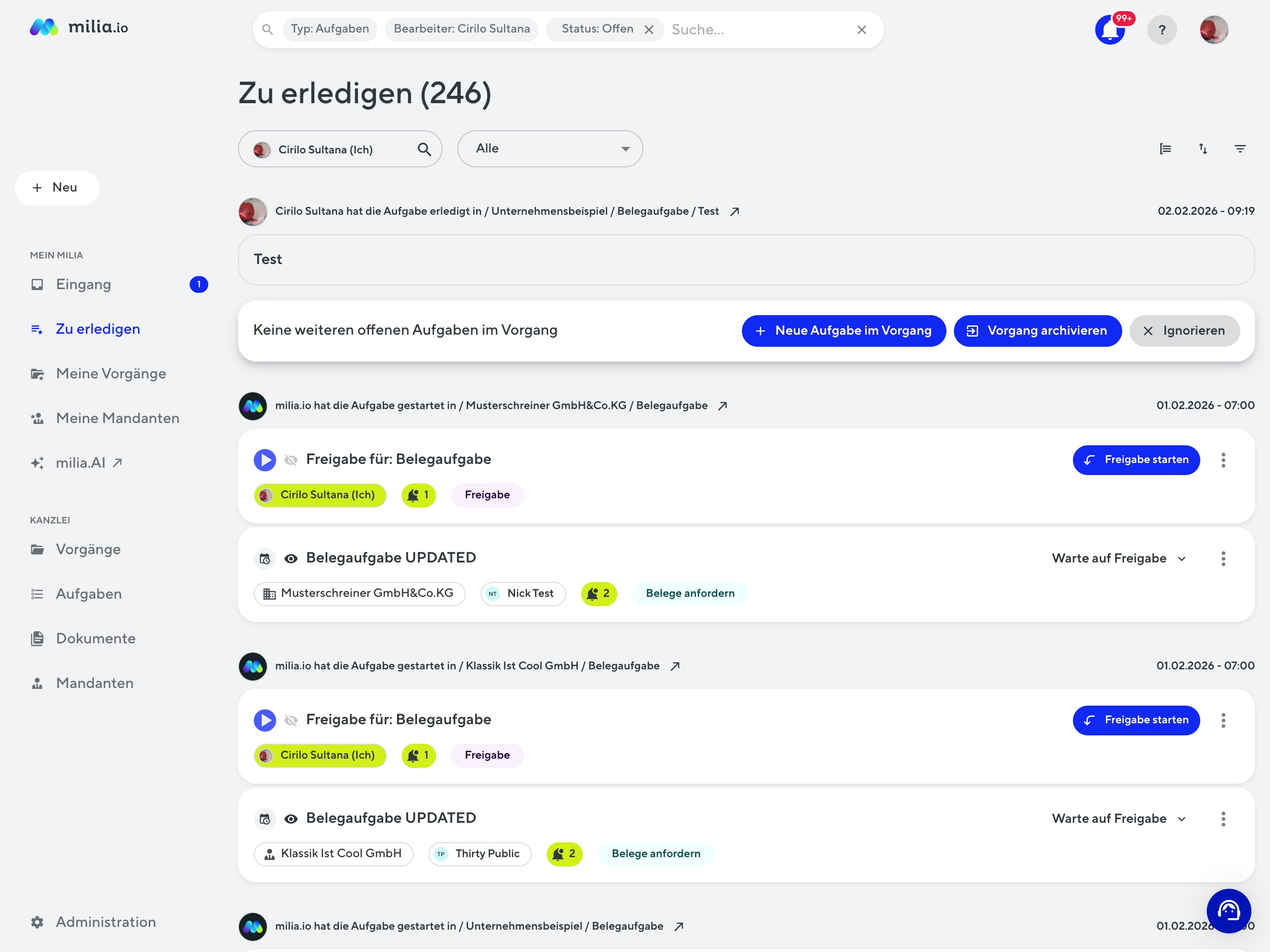 milia.io tax office portal